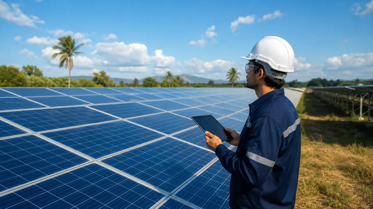 Profissional analisando energia solar no Brasil