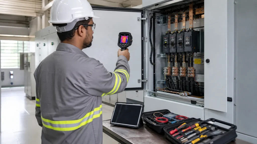 Inspeção termográfica em manutenção elétrica